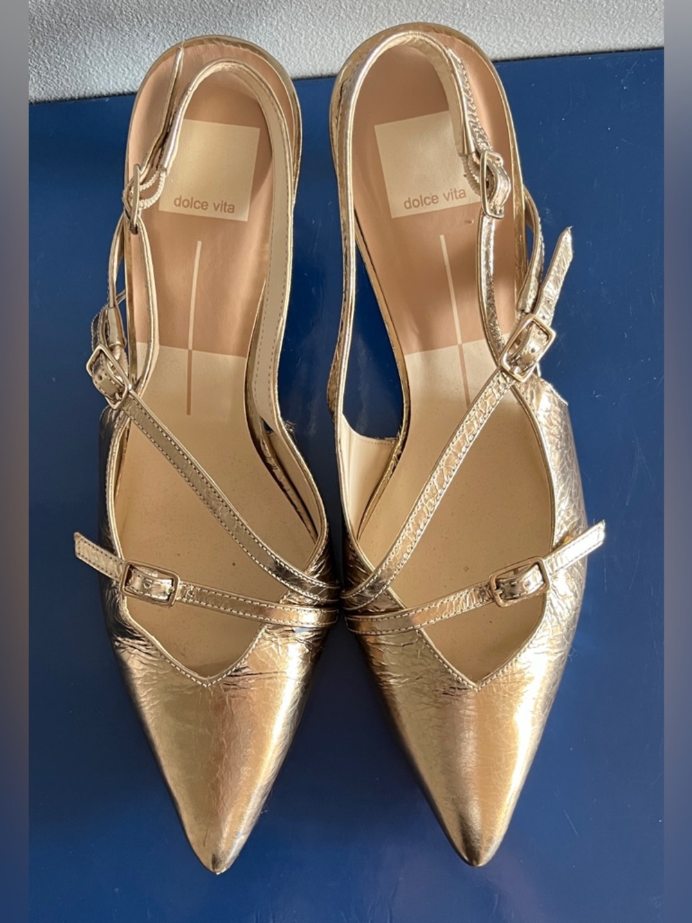 DOLCE VITA  POINTED TOE SHOES METALLIC size 9